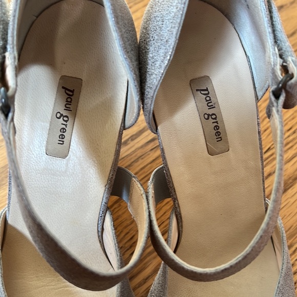 Paul Green neutral gold taupe metallic D’Orsay pumps high heels - Picture 9 of 10